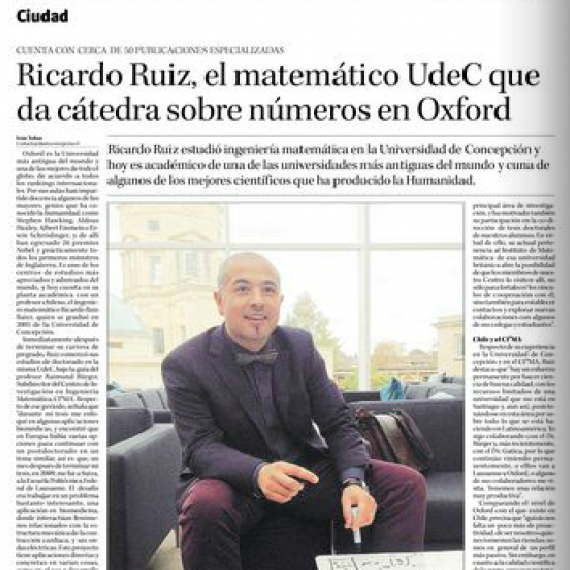 Matemático UdeC que da cátedra en Oxford fue guiado en su doctorado por investigador del CRHIAM