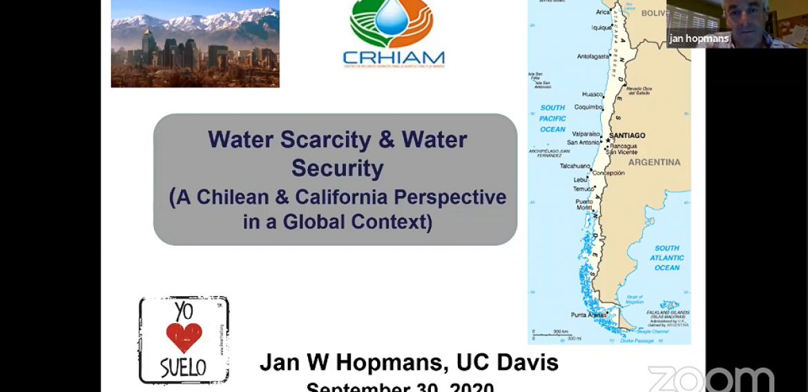 Segunda charla de Webinar Internacional CRHIAM aborda la escasez de agua y seguridad hídrica