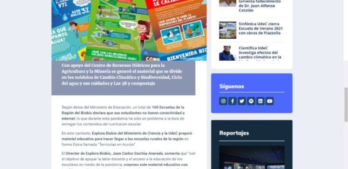 Explora Biobío y Crhiam entregan material educativo a escuelas rurales con baja conectividad