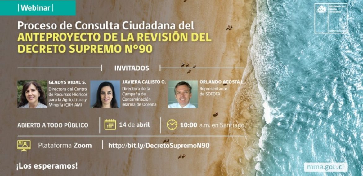 MMA realizó webinar sobre el Anteproyecto de revisión del Decreto Supremo N°90