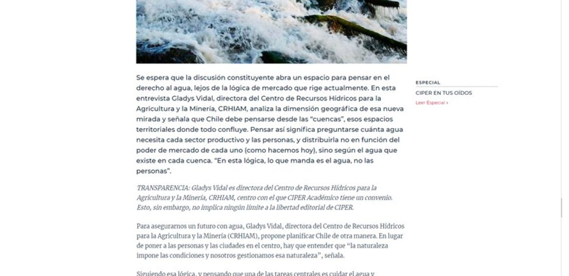 “La carretera hídrica es una medida de corto plazo. Es mucho esfuerzo y dinero, solo para regar pobreza”