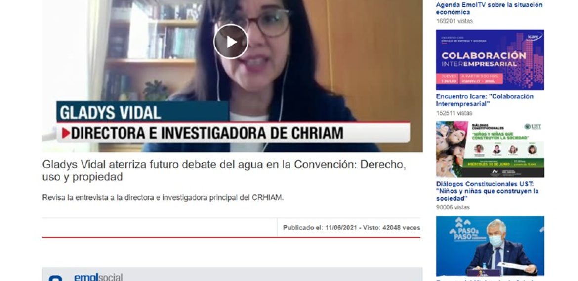 Gladys Vidal aterriza futuro debate del agua en la Convención: Derecho, uso y propiedad