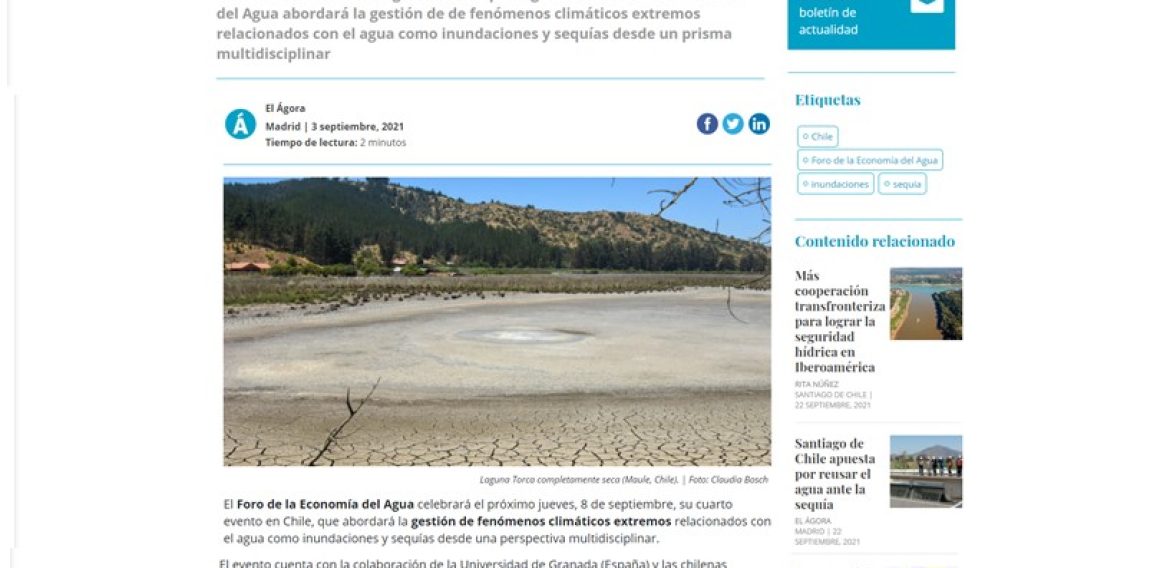 El IV Conversatorio del Agua en Chile abordará la gestión de sequías e inundaciones