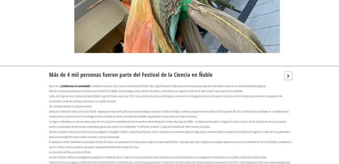 Más de 4 mil personas fueron parte del Festival de la Ciencia en Ñuble