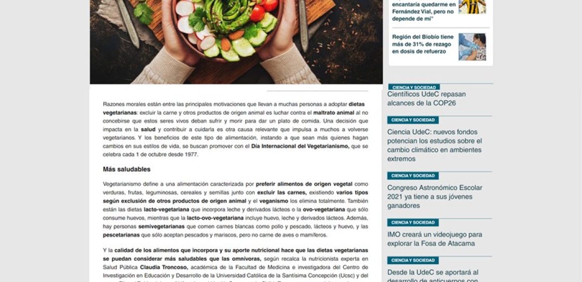 Dietas vegetarianas pueden ser el pilar de los estilos de vida saludable