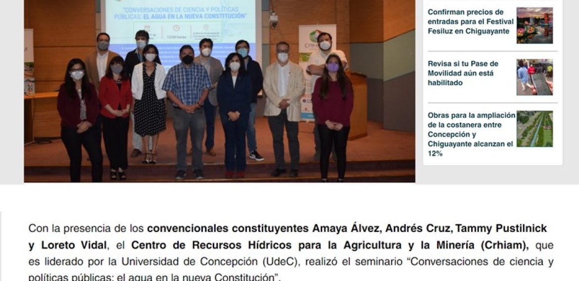 Crhiam UdeC convocó a convencionales constituyentes para debatir sobre el agua