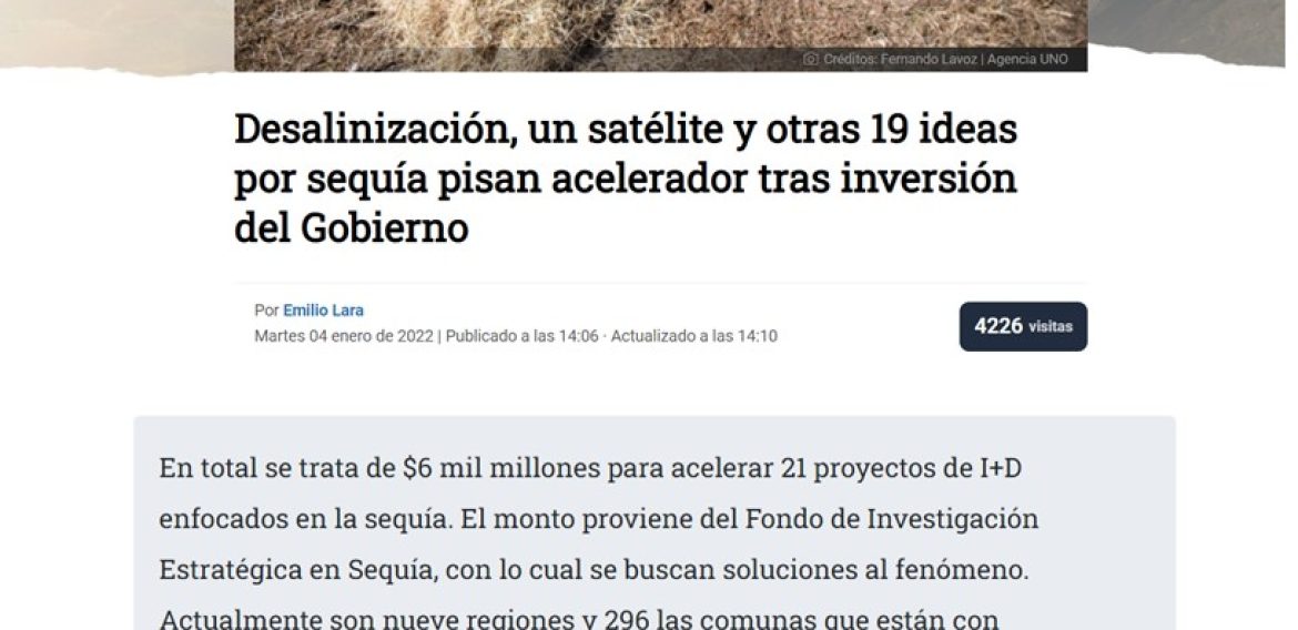 Desalinización, un satélite y otras 19 ideas por sequía pisan acelerador tras inversión del Gobierno