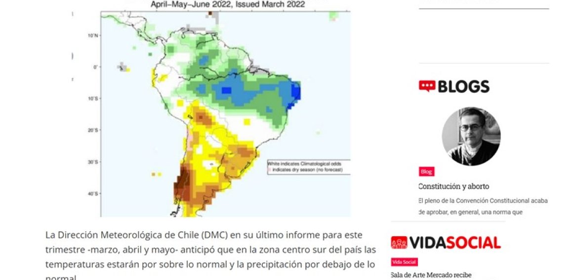 Anticipan bajas precipitaciones y altas temperaturas para el otoño en Ñuble