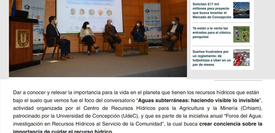 Crhiam UdeC realizó conversatorio sobre la importancia de las aguas subterráneas