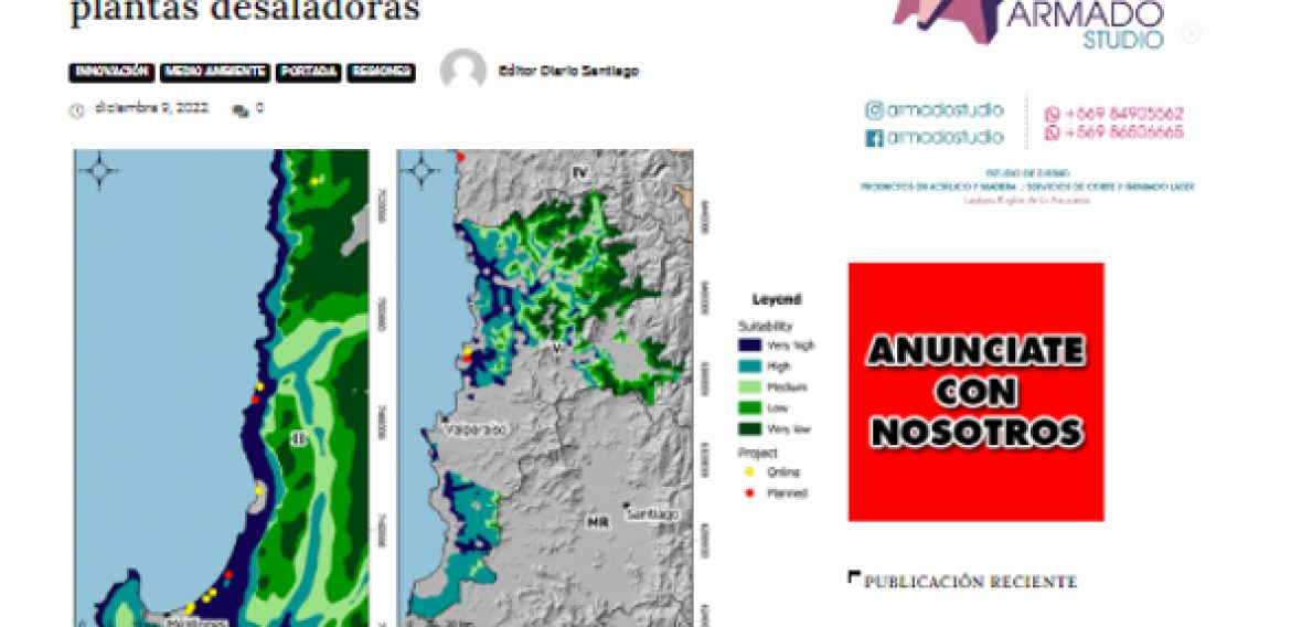 Estudio revela que sólo un 4,5% del territorio en el norte y centro-norte de Chile es apropiado para desarrollar plantas desaladoras