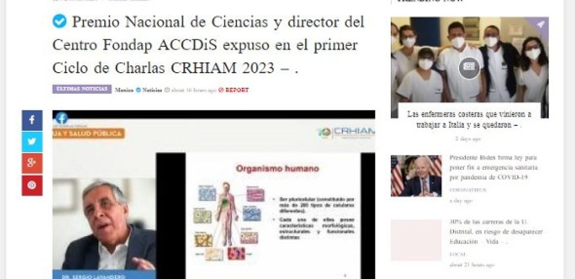 Premio Nacional de Ciencias y director del Centro Fondap ACCDiS expuso en el primer Ciclo de Charlas CRHIAM 2023