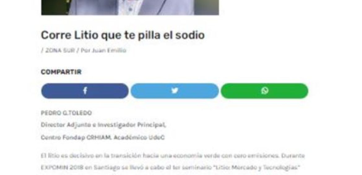 Corre Litio que te pilla el sodio