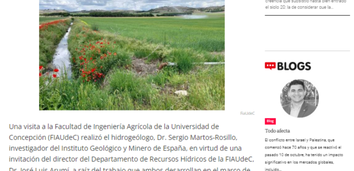 Hidrogeólogo español destacó siembra y cosecha de agua en la cuenca del Diguillín