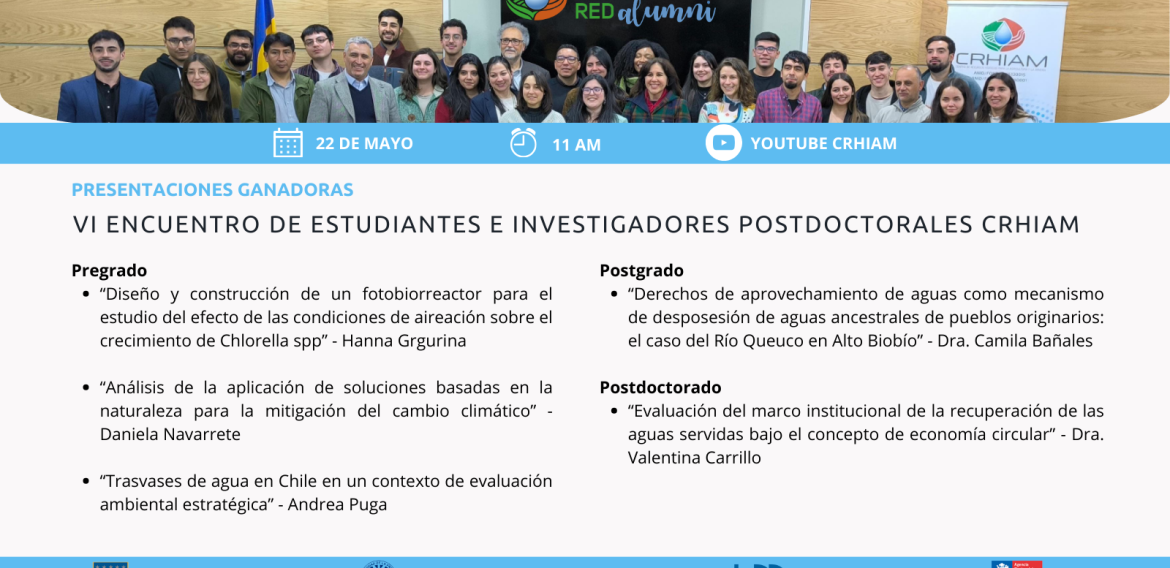 Lanzamiento del Seminario «Presentaciones Ganadoras VI Encuentro de Estudiantes e Investigadores Postdoctorales CRHIAM»